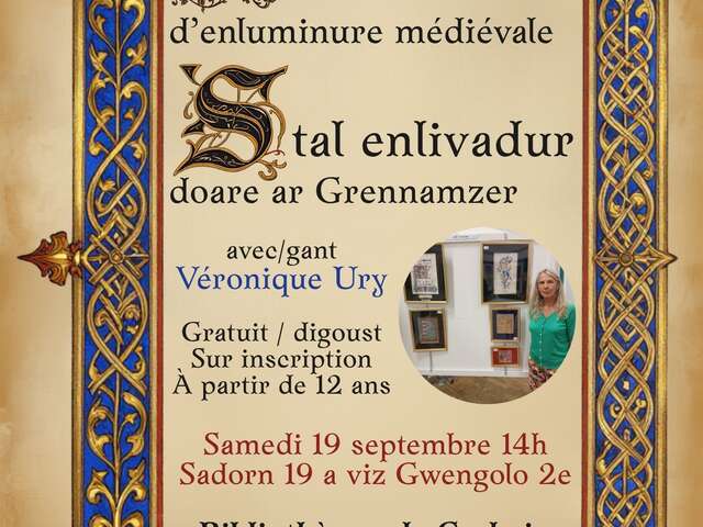 Atelier d'enluminure médiévale à la bibliothèque