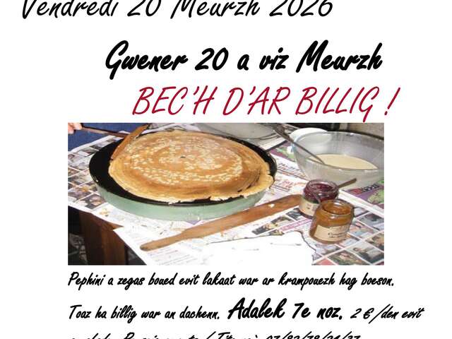 Soirée crêpe: Bec'h d'ar billig!