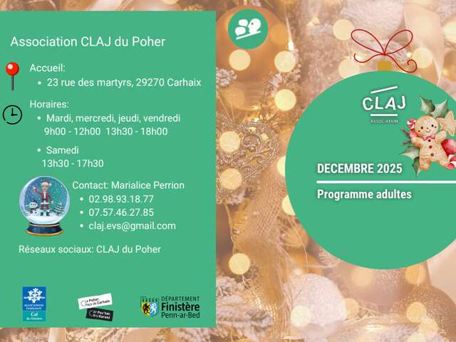 CLAJ : Programme activités Adultes Décembre