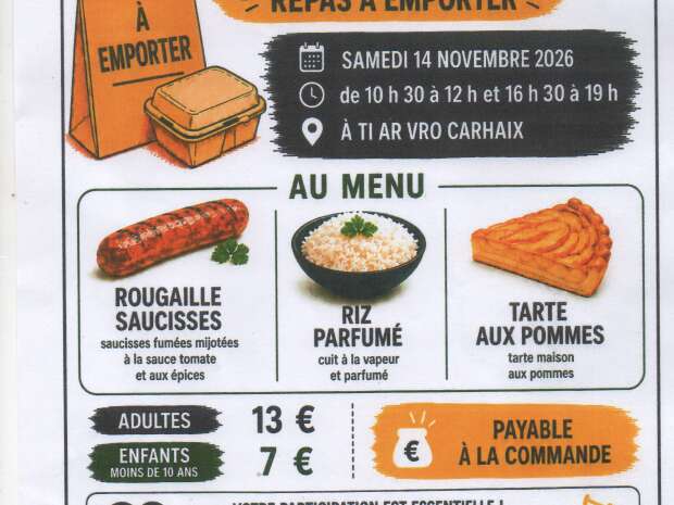 Repas à emporter au profit du Téléthon