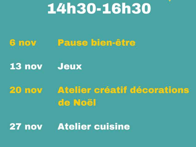 Atelier jeudi: pause bien être