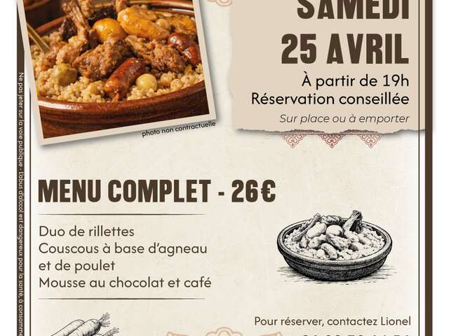 Soirée Couscous à la ferme !