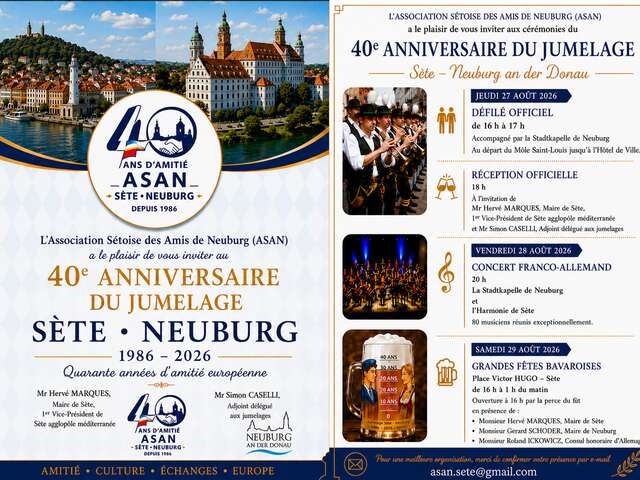 FÊTE DE LA BIÈRE / ANNIVERSAIRE DES 40 ANS DE JUMELAGE SÈTE - NEUBURG