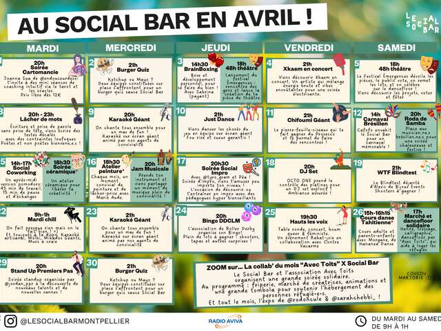 PROGRAMME AVRIL SOCIAL BAR