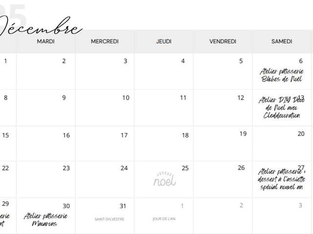 Ateliers de décembre - Macarine