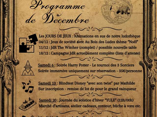 Programme de décembre - L'Élixir