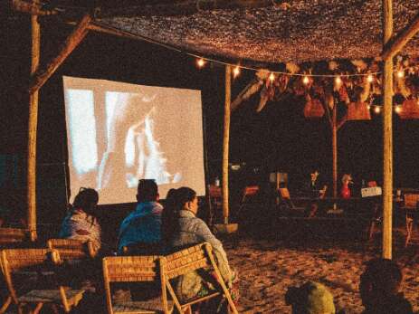 Cinéma plein air au camping chez Antoine