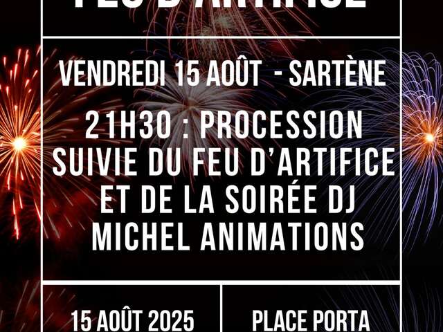 FEU D'ARTIFICE et soirée DJ à Sartène