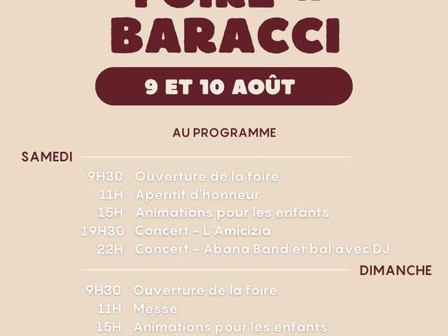 FOIRE ARTISANALE DE BARACCI