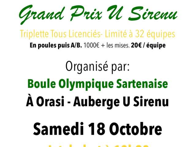 Le Grand Prix U Sirenu par la Boule Olympique Sartenaise