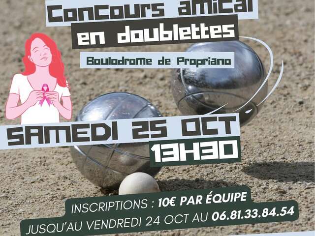 Octobre Rose "Concours amical en doublettes"