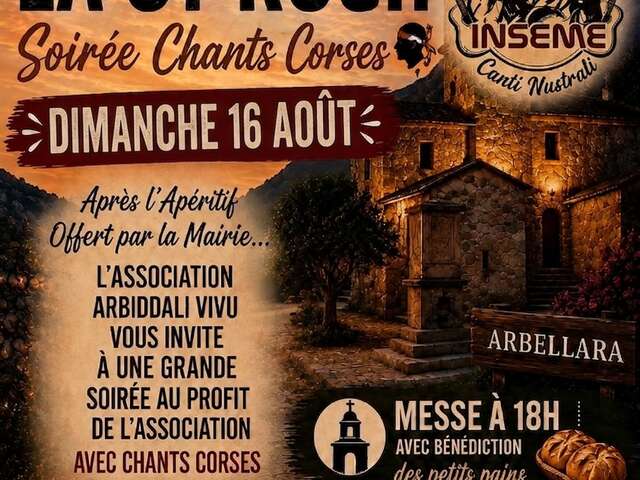 FESTIVITES DE LA SAINT ROCH A ARBELLARA ET SOIREE CHANTS CORSES