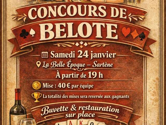 Concours de Belote à La Belle Epoque à Sartène
