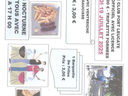Concours officiel avec Le pétanque club Port Leucate