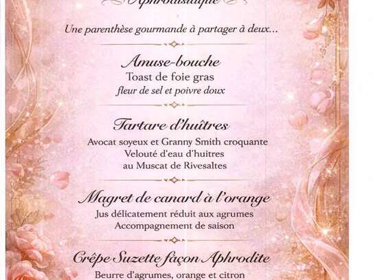 Menu St Valentin - Face Al Mar