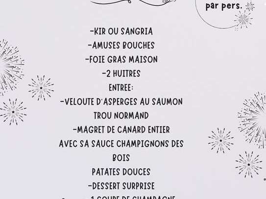 Menu du nouvel an Izys Restoboutic