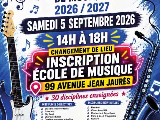 Inscription à l'Ecole Municipale de Musique