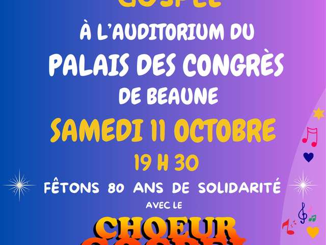Concert Solidaire de Gospel du Secours Populaire avec le « Chœur Gospel Chalon »