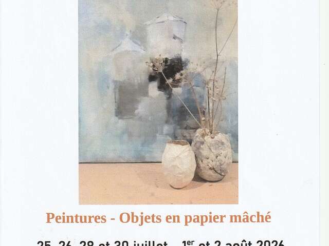 Exposition, Francine RENS, peintures et Chantal BINARD, papier mâché