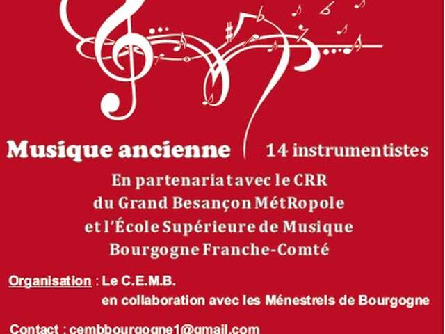 Concert de musique ancienne, en partenariat avec le conservatoire régional