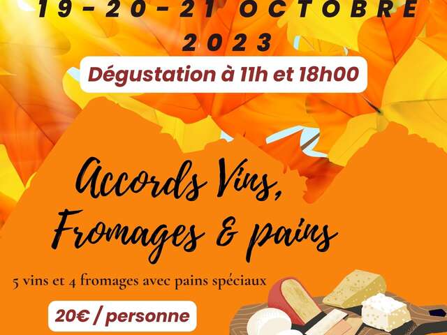 Dégustation accords vins fromages et pains