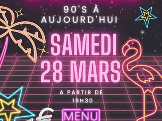 Soirée dansante avec repas années 90 à aujourd'hui