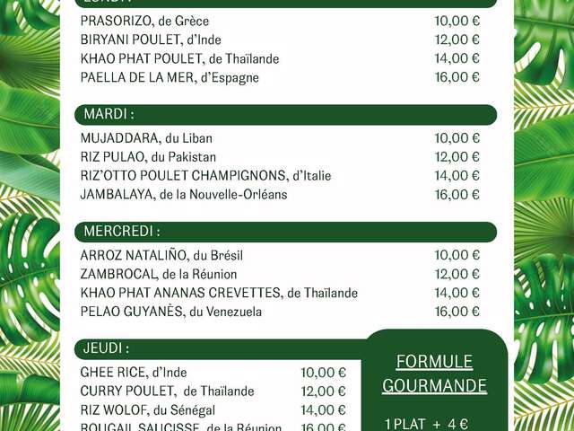 Menu du mois (Kay Di Riz)