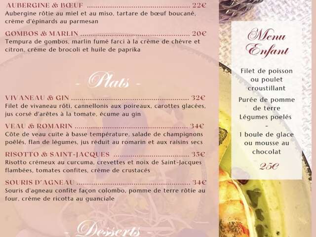 Menu du mois (Le Marie-Louise)
