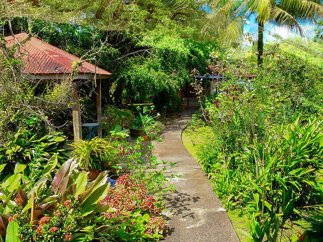 The garden of La Chaudière restaurant