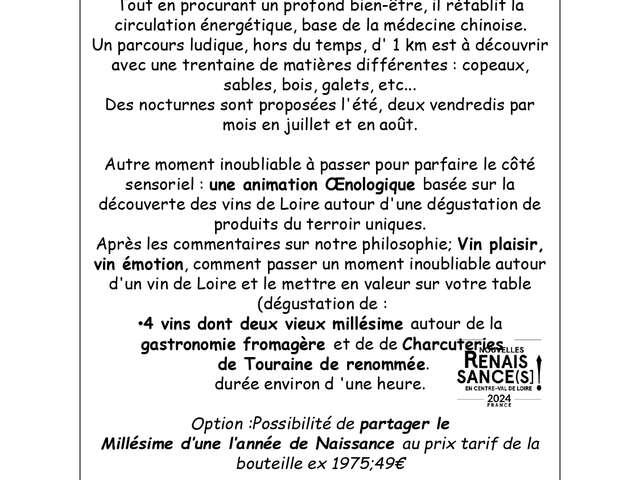 Sentier pieds nus + Animation Oenologique