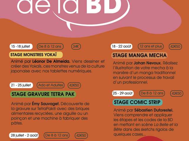 Stages d’été à la Maison de la bd