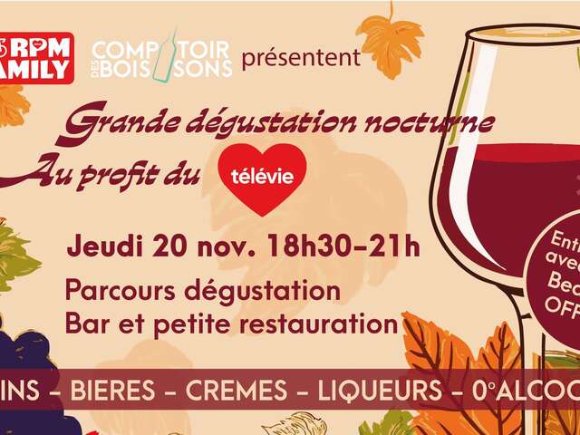 Dégustation nocturne au profit du Télévie