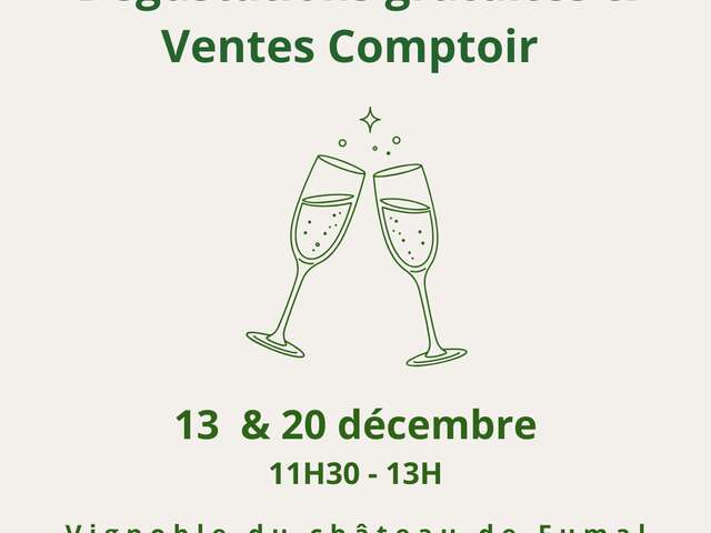 Dégustations gratuites des Bulles de Fumal et Ventes comptoir