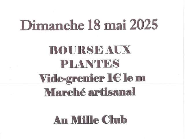 Bourse aux plantes, Vide-Grenier et Marché artisanal