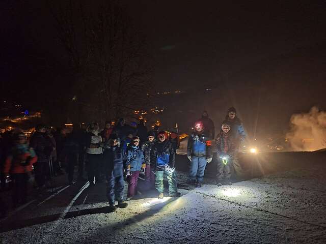Snowshoeing under the stars.
