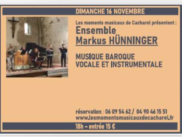 Concert Markus Hünninger Ensemble - Musique dans la Nef