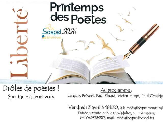 Printemps des poètes : soirée "Drôles de poésies"