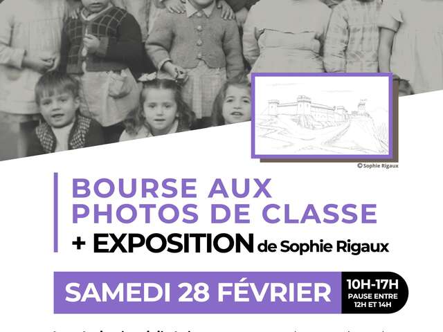 Bourse aux photos de classe et exposition d’esquisses sur l’Aubagne médiévale de Sophie Rigaux.