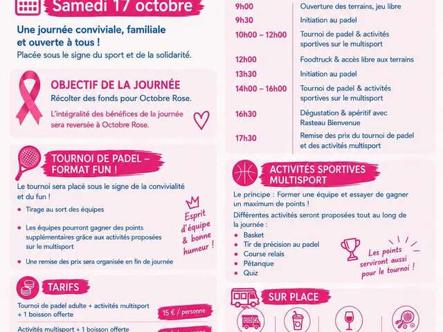 Roze Oktober bij de Rasteau Padel Club
