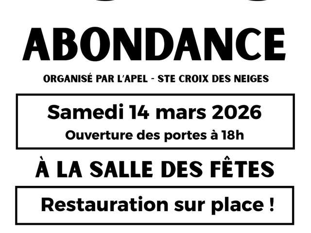 Loto de l'APEL - Sainte-Croix des Neiges