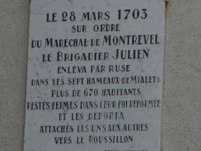 Plaque de la Déportation à Mialet