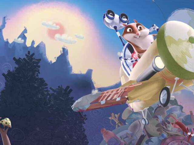 Projection dessin animé "3.2.1 décollage!" dans le planetarium