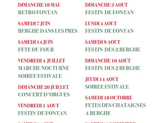 Fontan 2025 festivities program