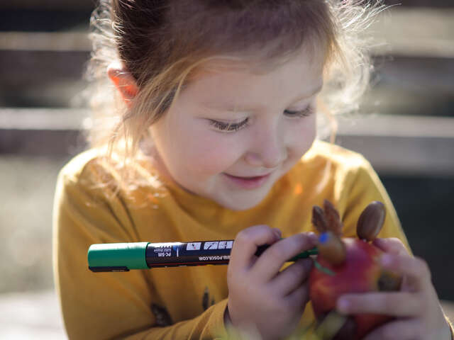 Birthday party in the great outdoors: Toy-making