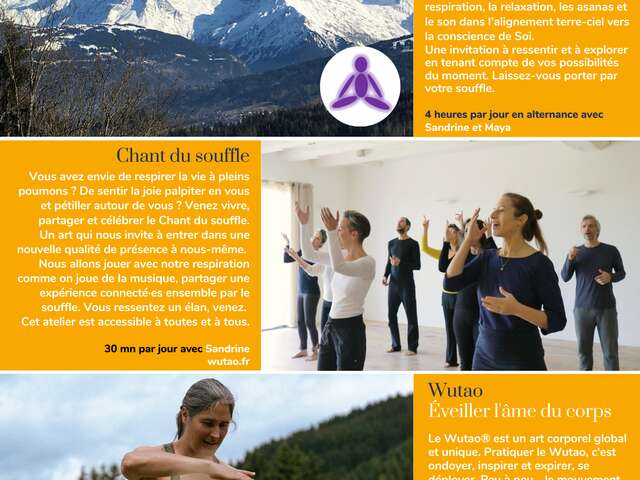 Hatha, yin, nada-yoga, breath chanting and wutao workshops