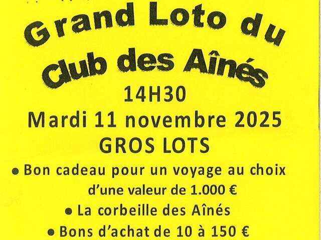 Grote loterij georganiseerd door de Club des Aînés