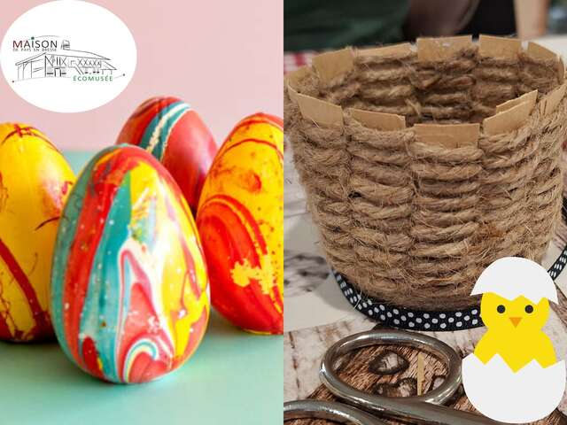 Atelier "Panier tressé et œufs de Pâques marbrés"