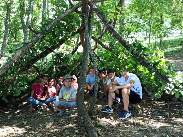 Birthday party in the great outdoors: Build a shelter