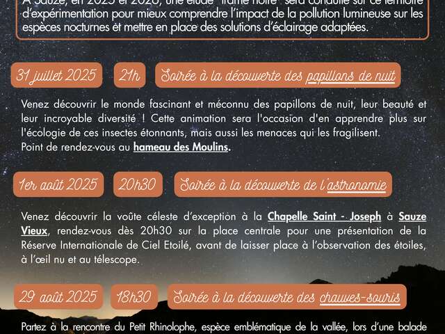 Soirée d'observations des étoiles à Sauze
