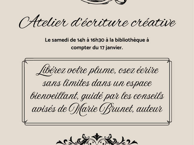 Atelier d'écriture créative à la médiathèque